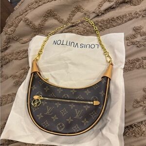 Louis Vuitton Black and Gold Monogram Loop Shoulder Bag